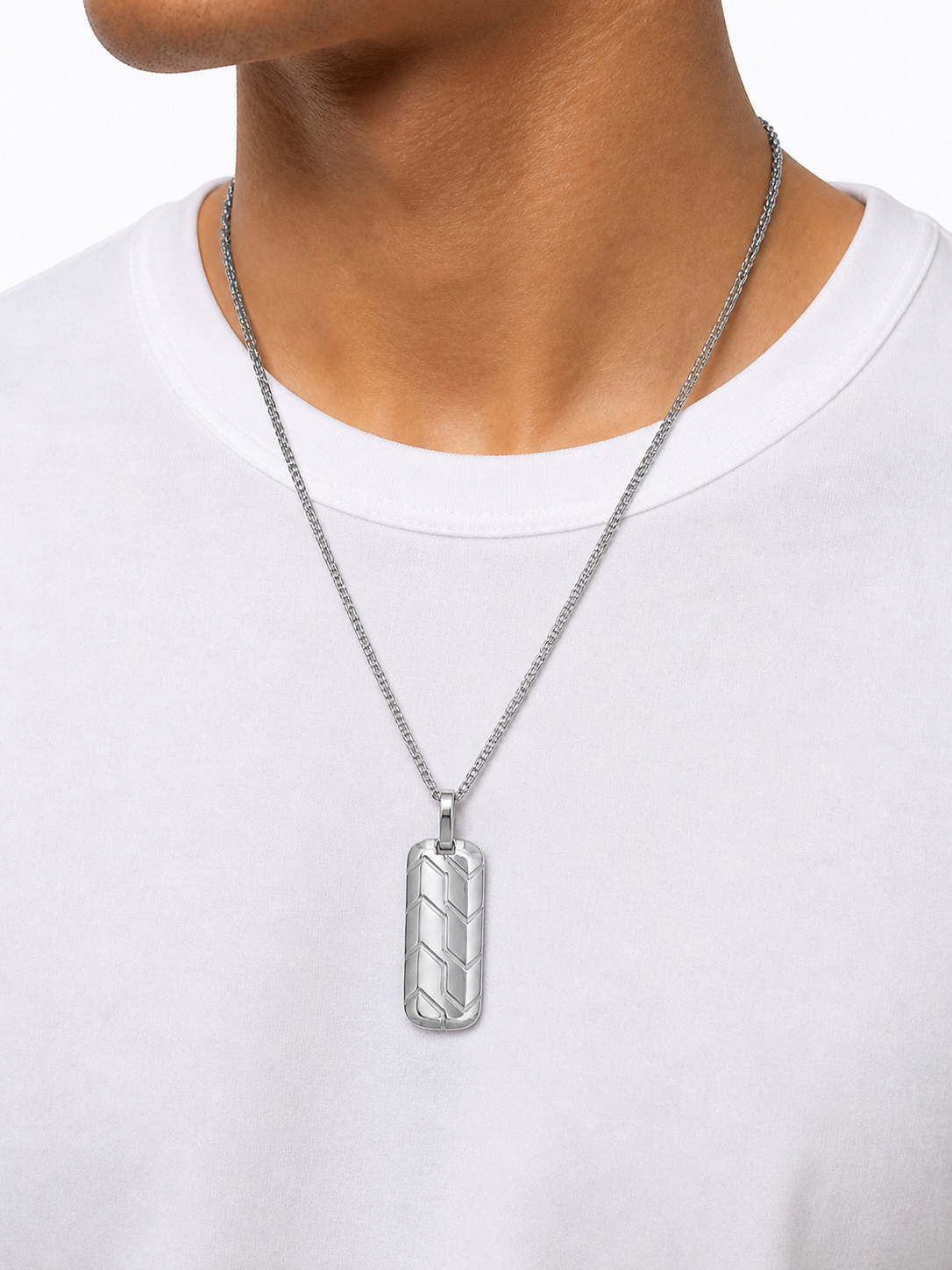 VELAR™ Chevron Pendant - Silver
