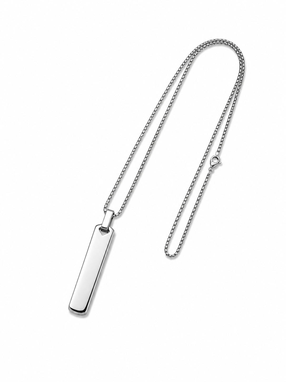 VELAR™ Edge Bar Pendant – Silver