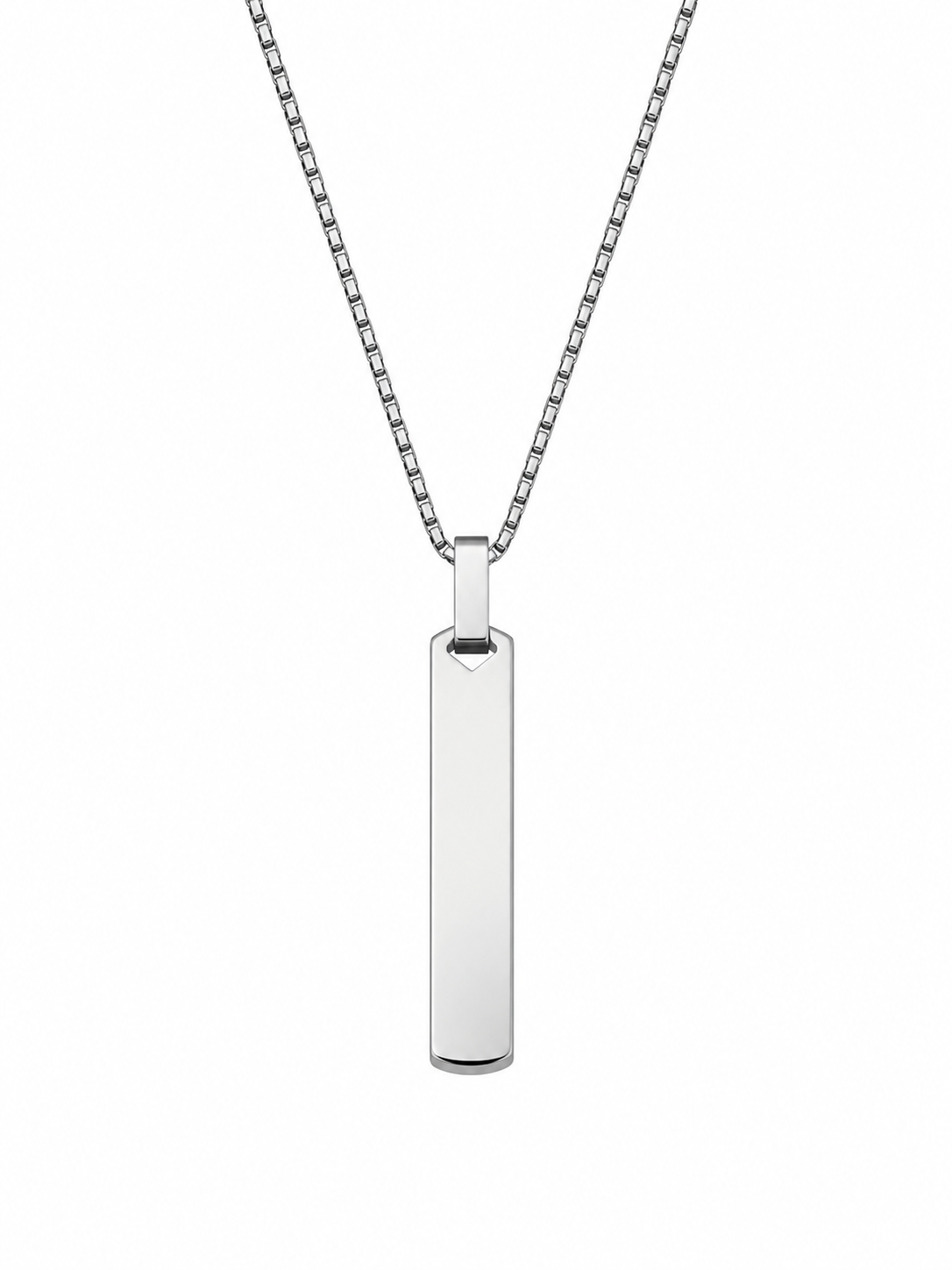 VELAR™ Edge Bar Pendant – Silver