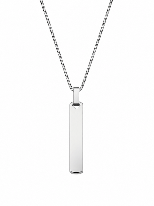 VELAR™ Edge Bar Pendant – Silver